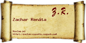 Zachar Renáta névjegykártya